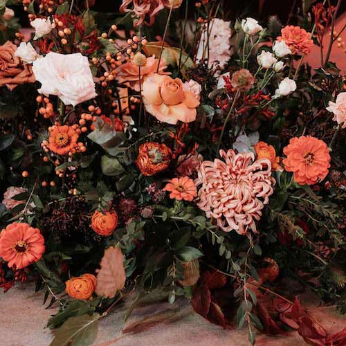 Fleurs mariage dans les tons roses