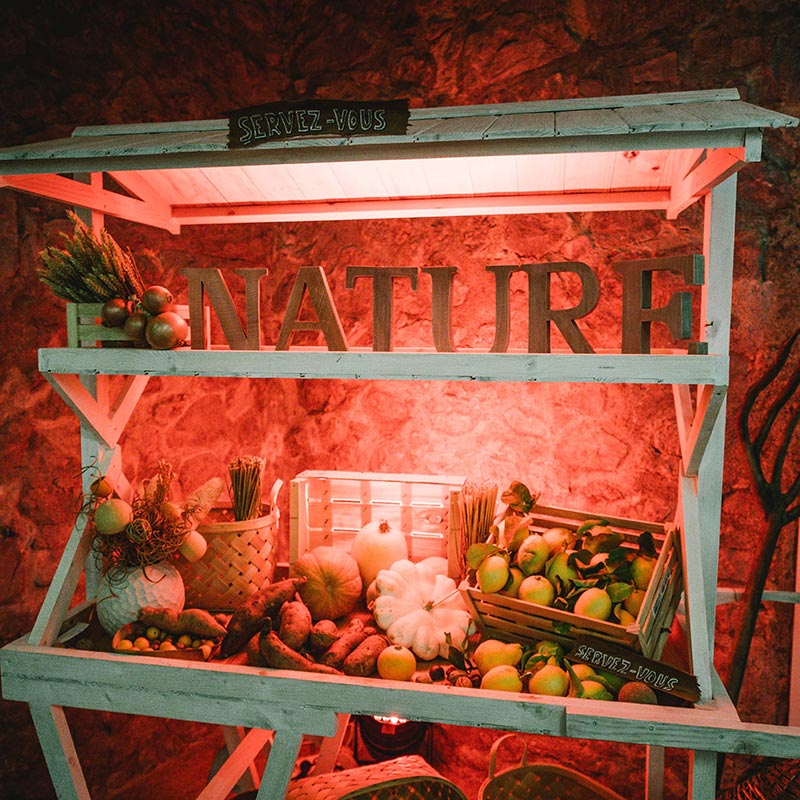 Décoration mariage en légumes d'hiver