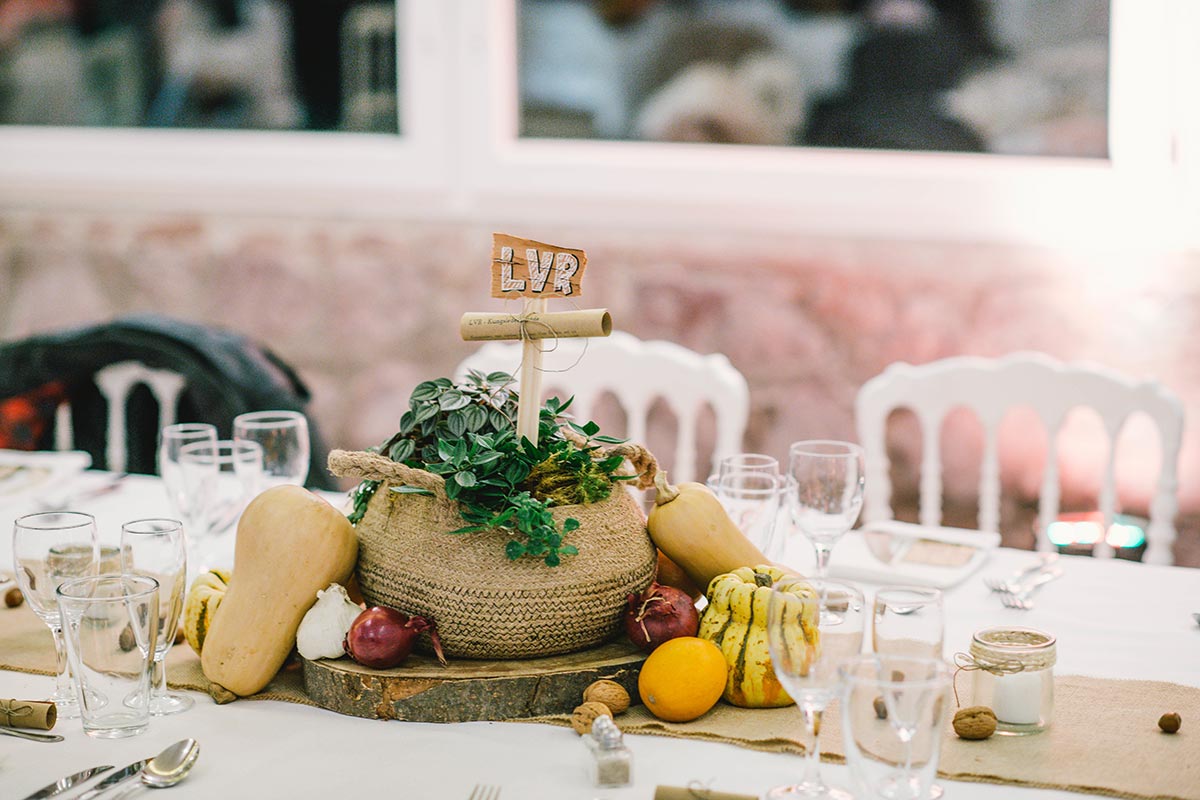 Centre de tables original pour mariage d'hiver