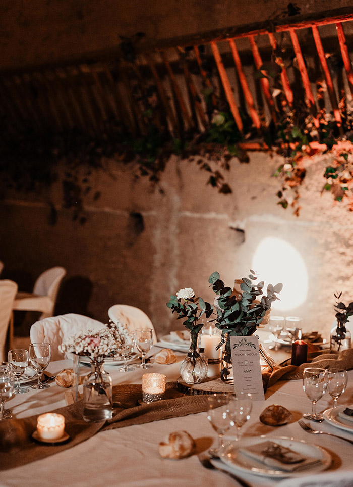 Déco table mariage champêtre