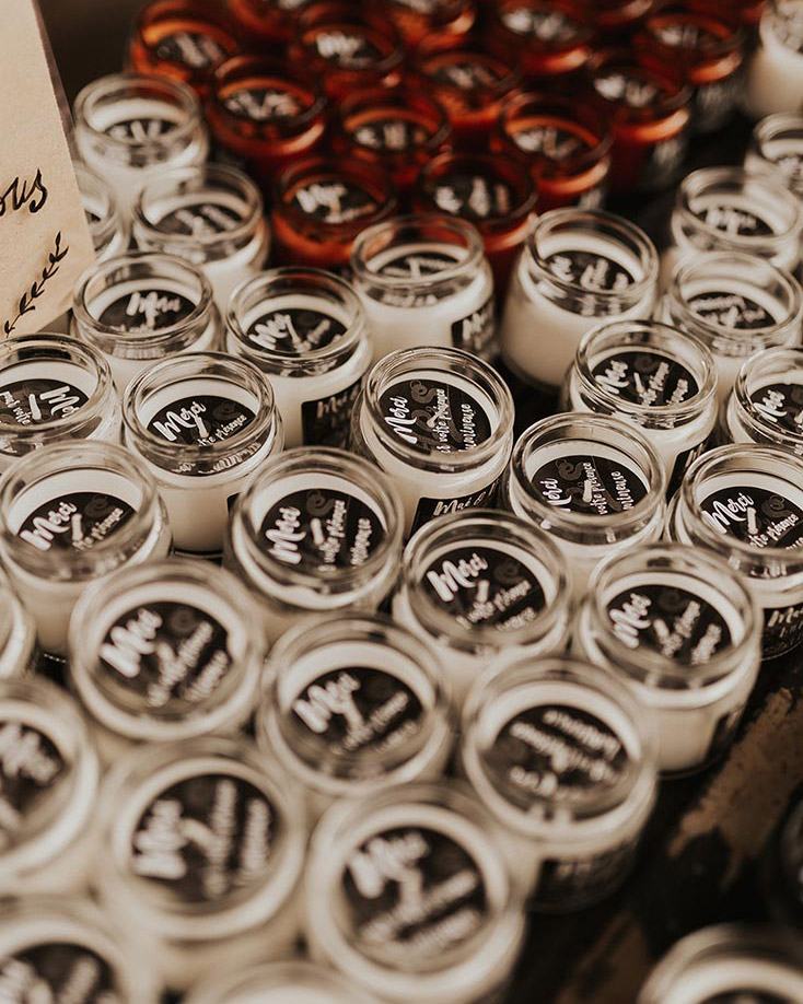 Bougies de mariage personnalisées