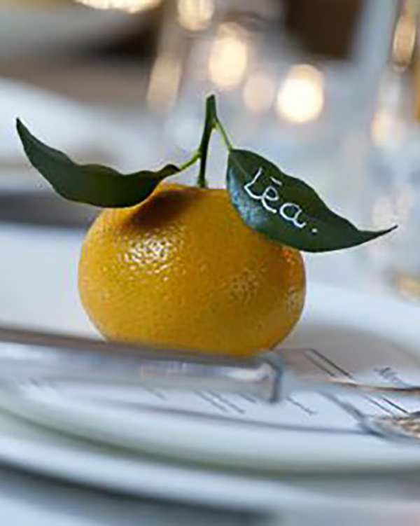 Clémentine marque-place comestible