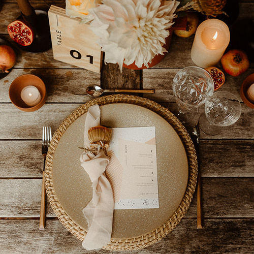 Vaisselle recyclable mariage