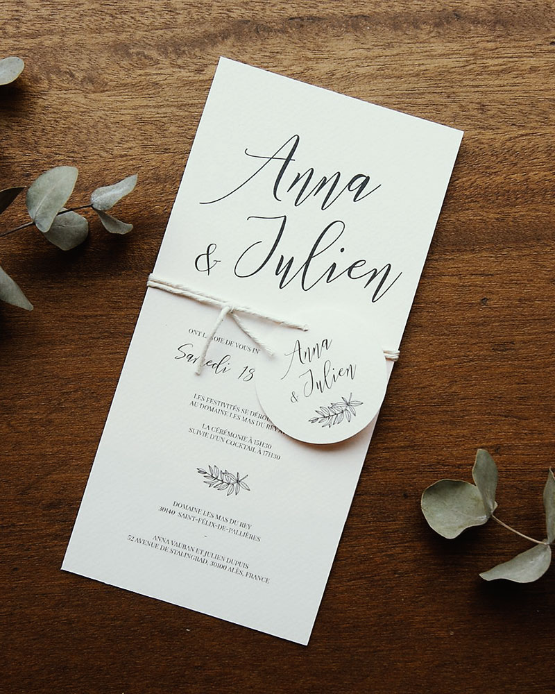 Faire-part de mariage chic