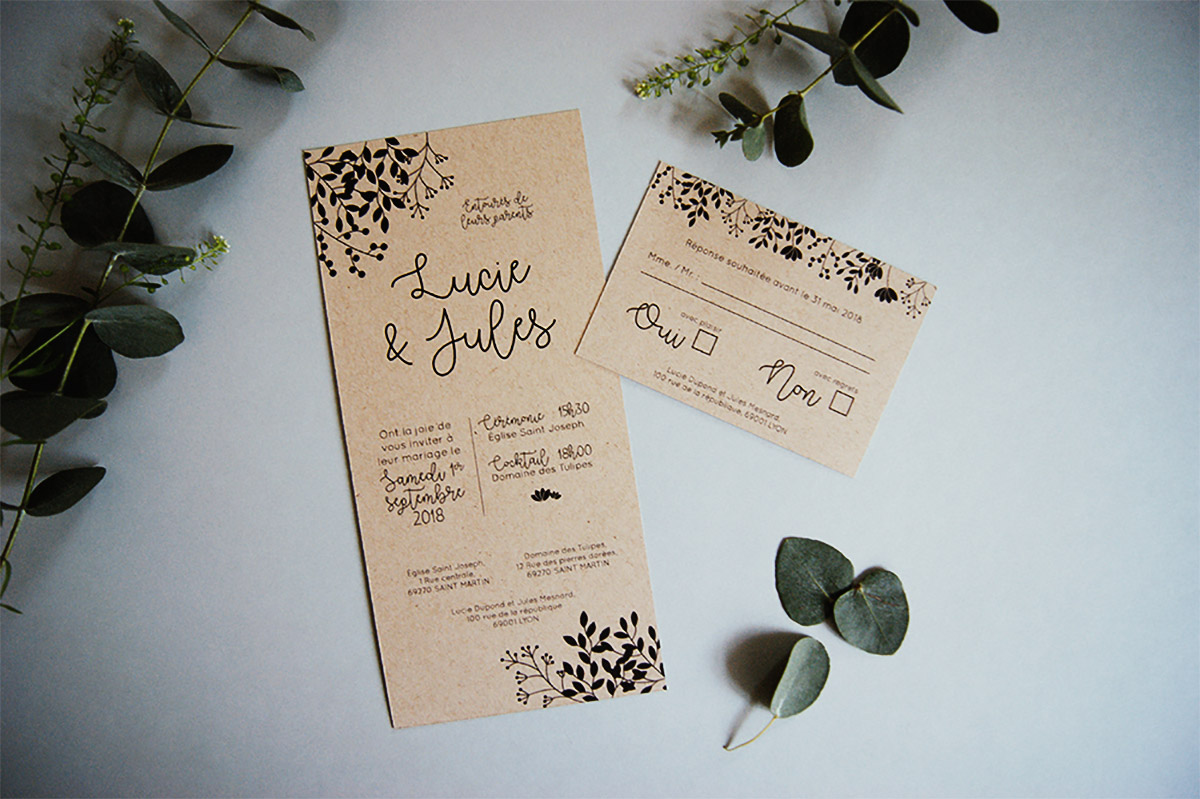 Papeterie de mariage eco responsable