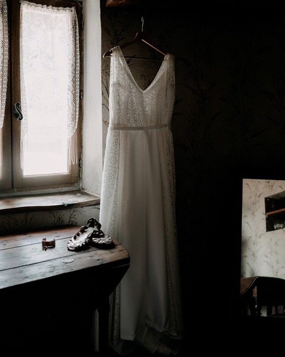 Robe de mariée longue fluide 