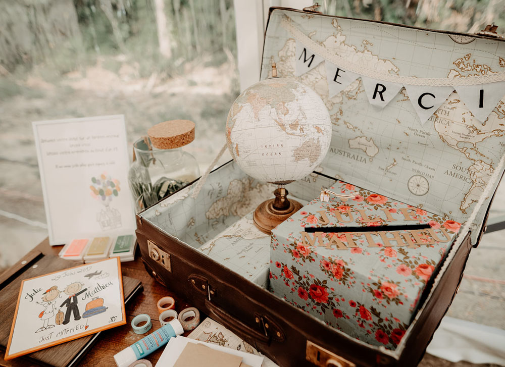 DIY urne mariage valise