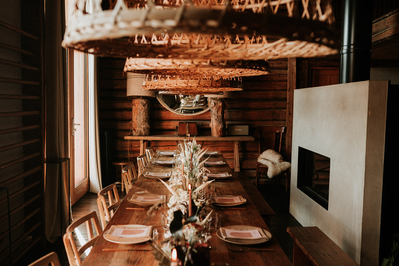Dîner de mariage en hiver