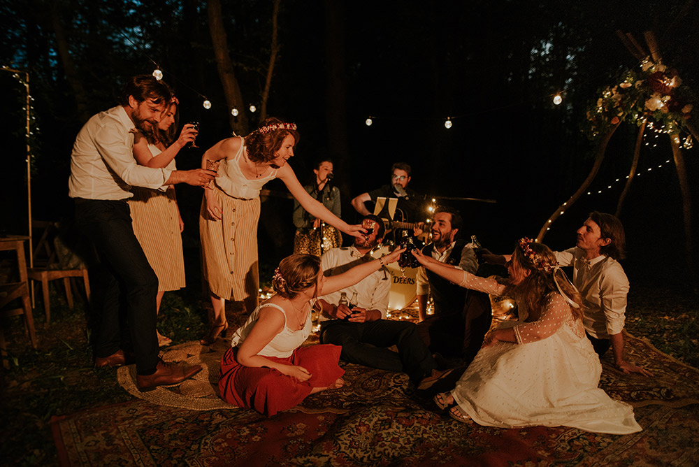 Dîner de mariage guinguette