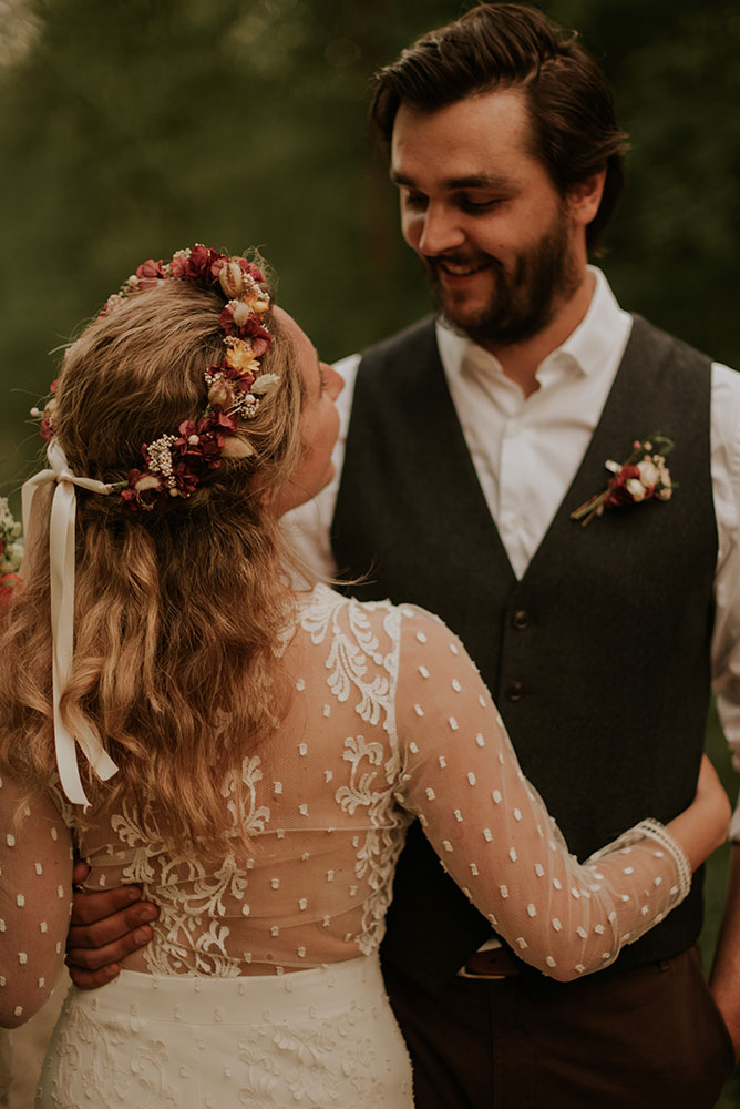 Couronne de fleurs mariée