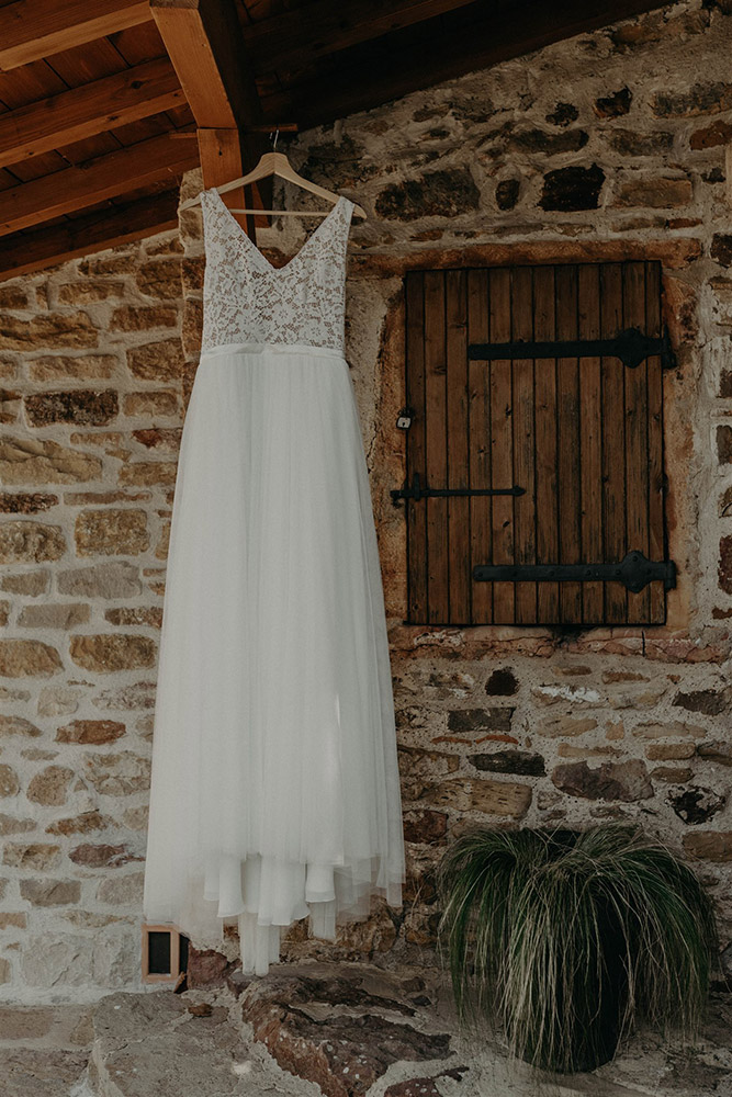 Robe de mariée fluides à manches longues