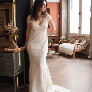 Robe de mariée toute en dentelle