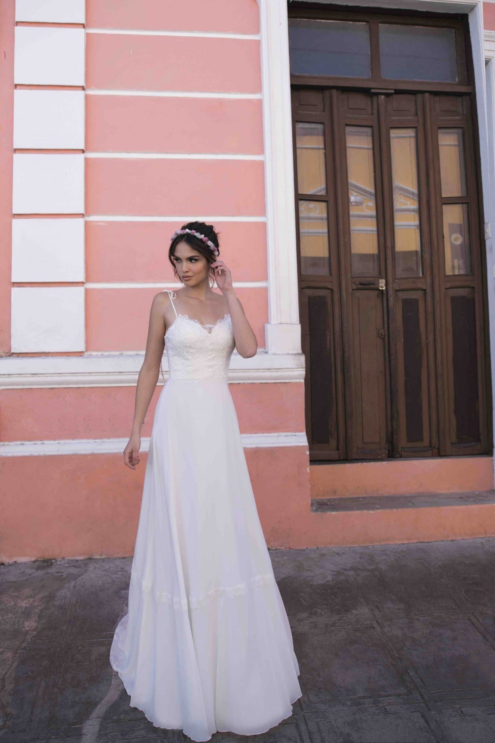 Robe bohème longue à bretelles fines