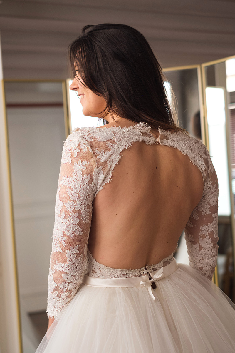 Robe mariage princesse dos ouvert