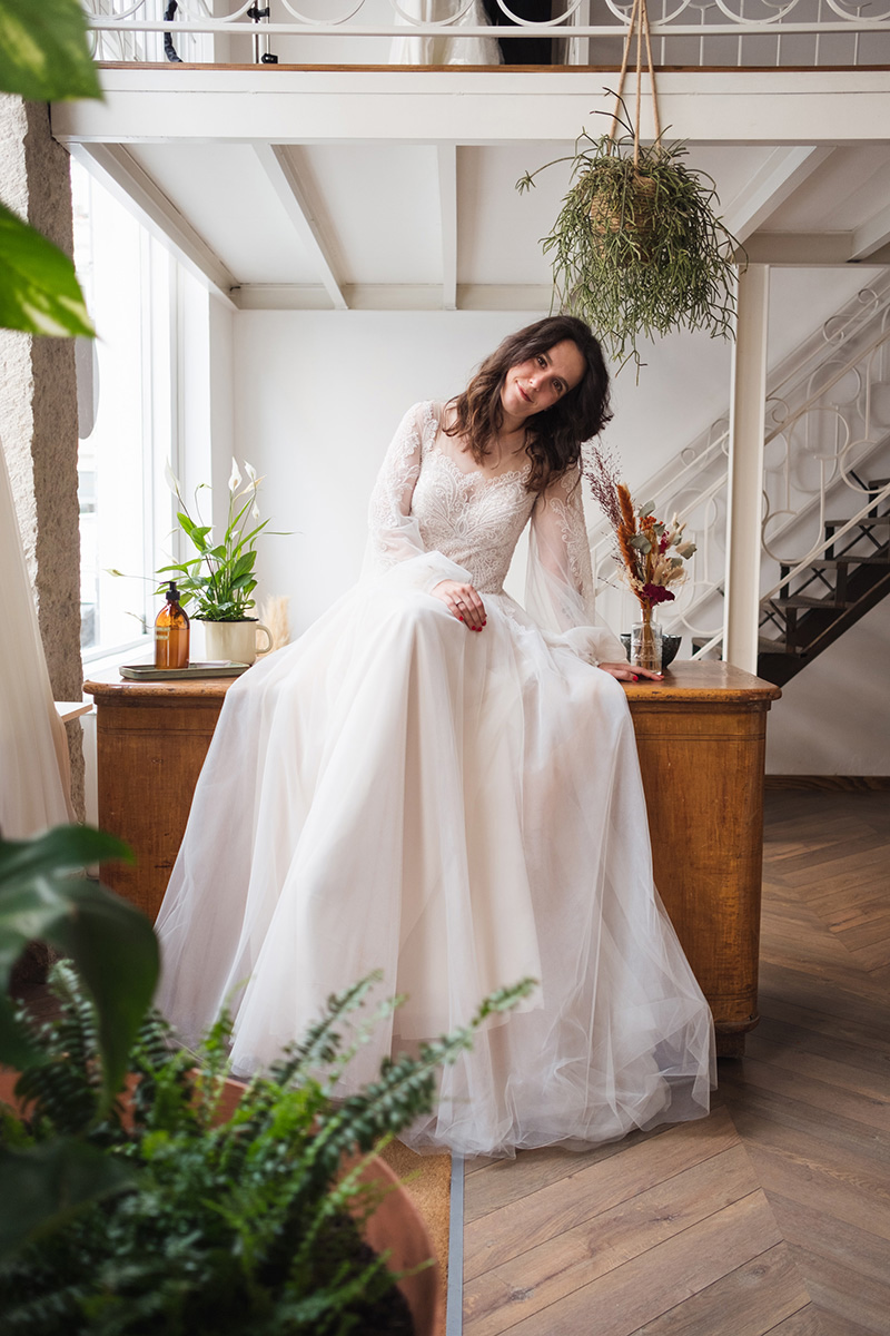 Robe de mariée rosée