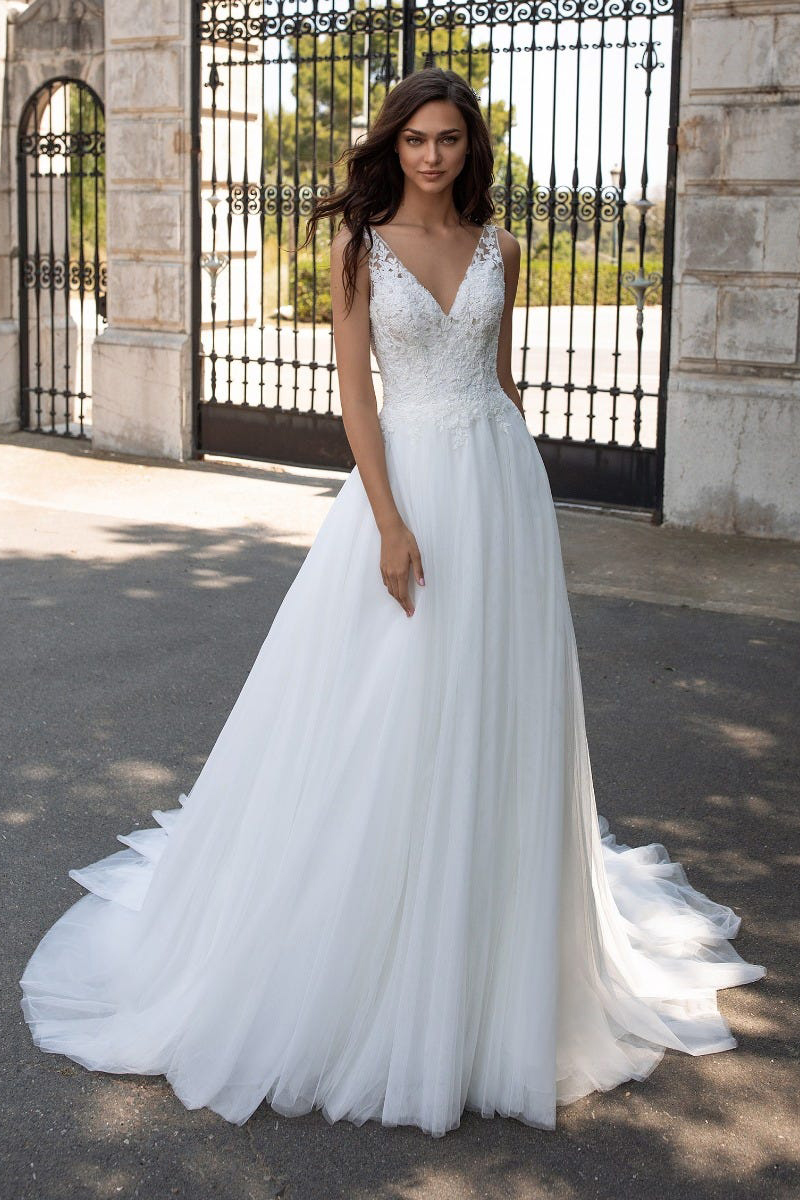 Robe de mariée princesse sans manche