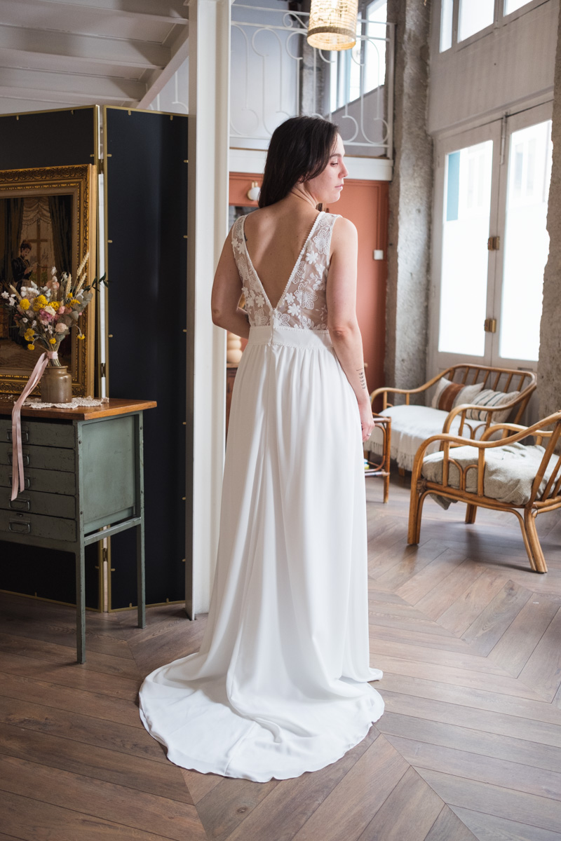 Robe de mariée champêtre d'occasion