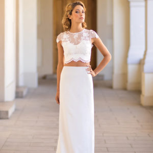 Ensemble crop top et jupe fluide