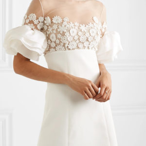 Robe de mariée courte à fleurs