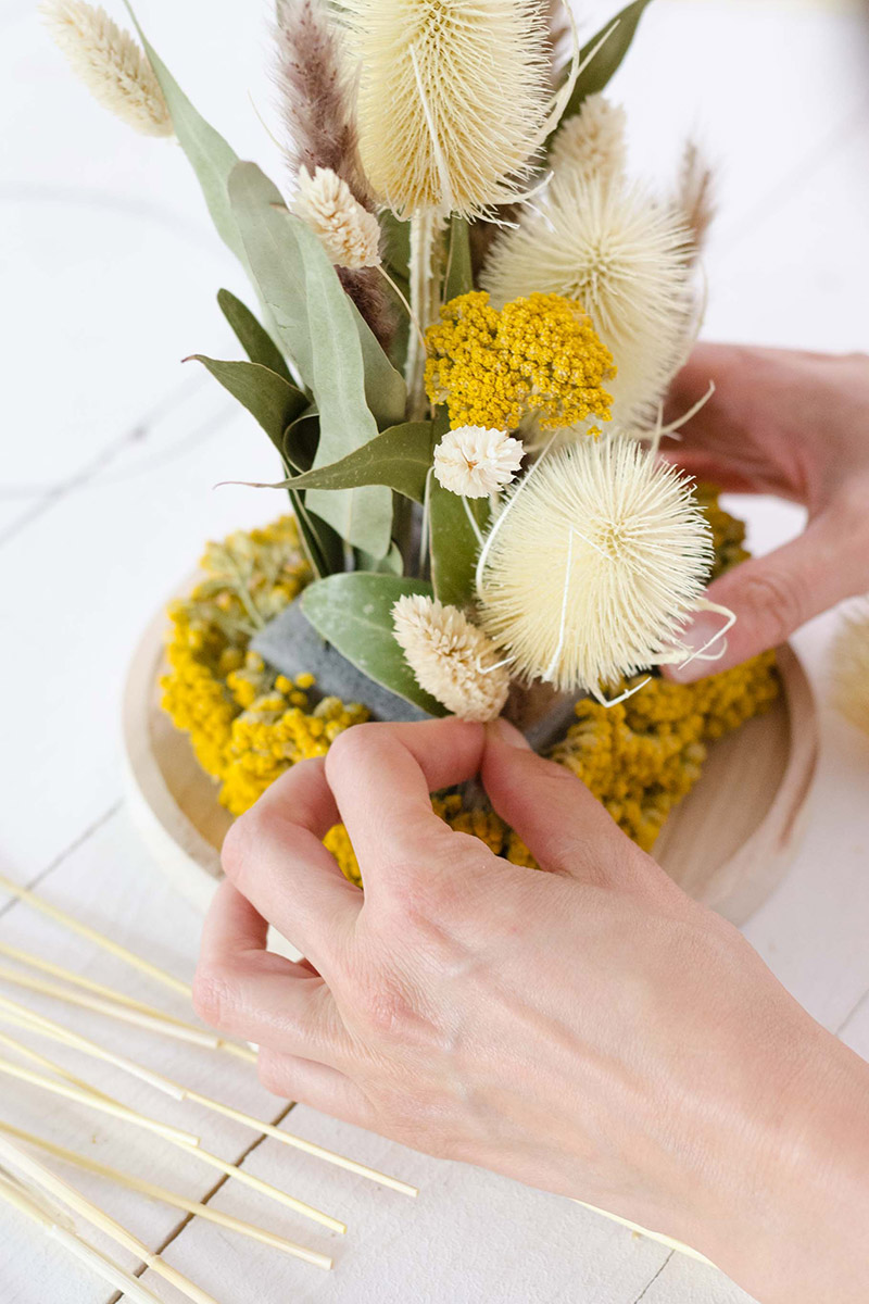 DIY cloche de fleurs séchées