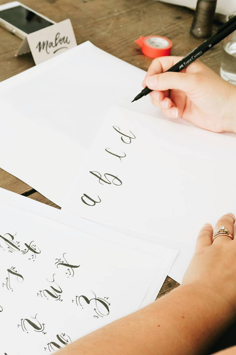 Exercice de calligraphie