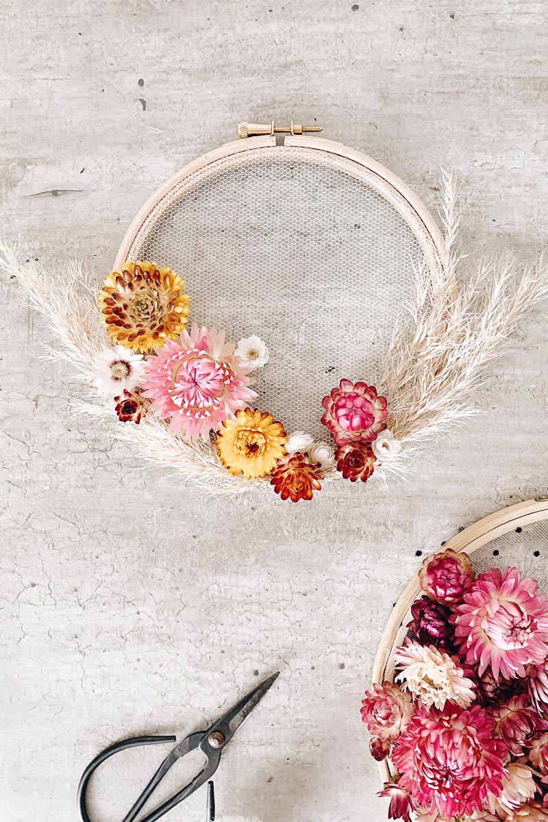 Atelier DIY tambour de fleurs séchées
