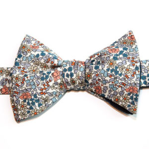 Noeud papillon liberty rose et bleu
