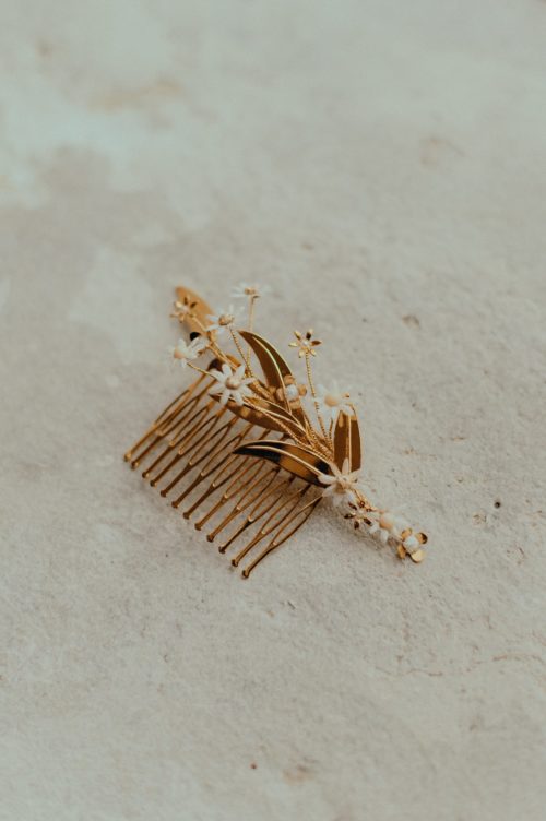 Peigne de mariage couleur or