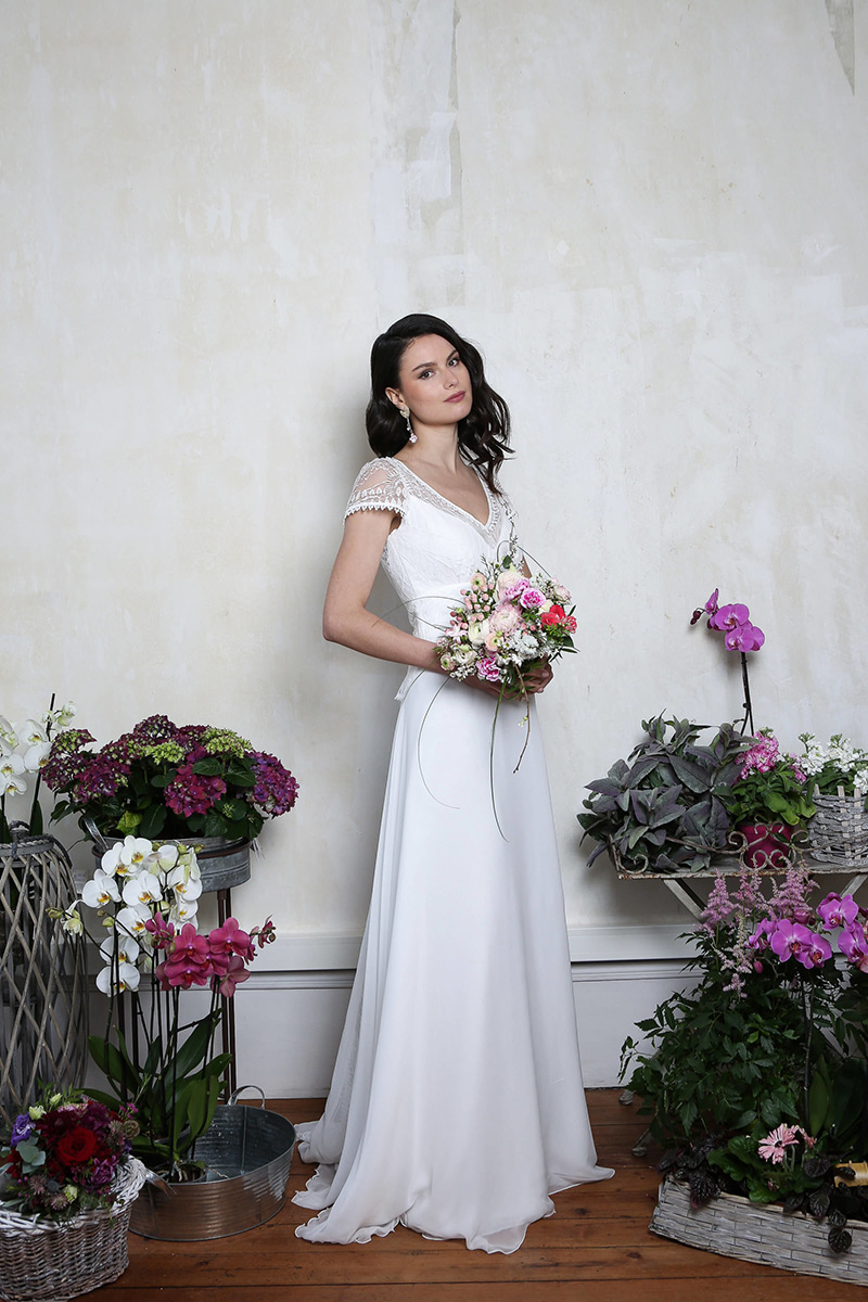 Robe de mariée longue champêtre