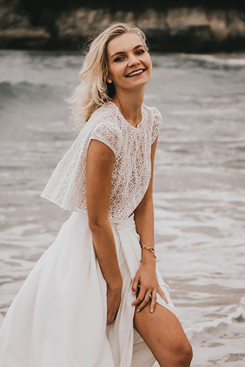Crop top en dentelle vintage