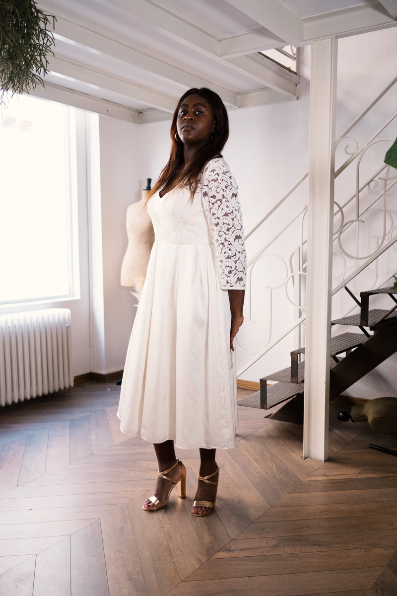 Robe à manches longues pour mariage civil