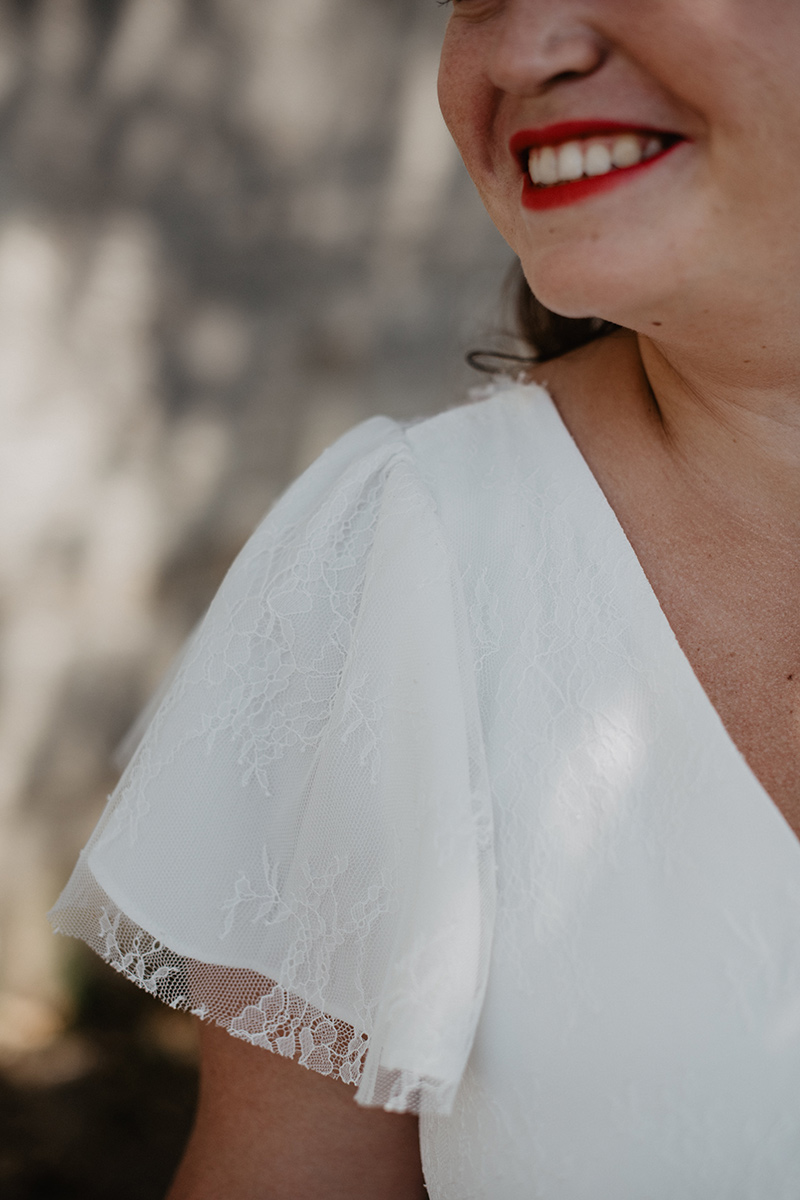 Manches courtes en dentelle