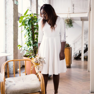 Robe courte grande taille pour mariage civil