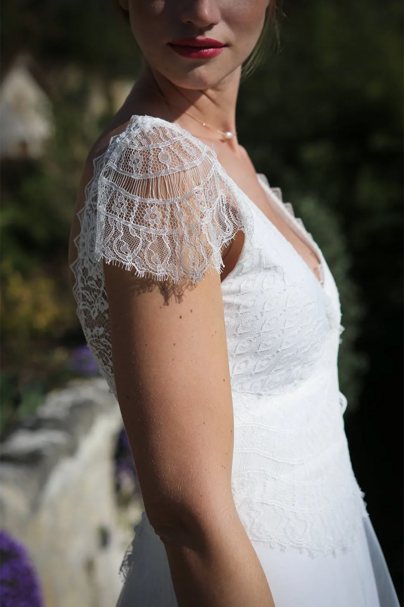 Manches courtes en dentelle