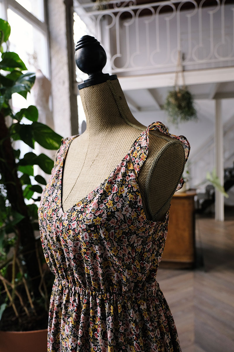 Robe cocktail à fleurs