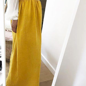 Jupe longue jaune moutarde
