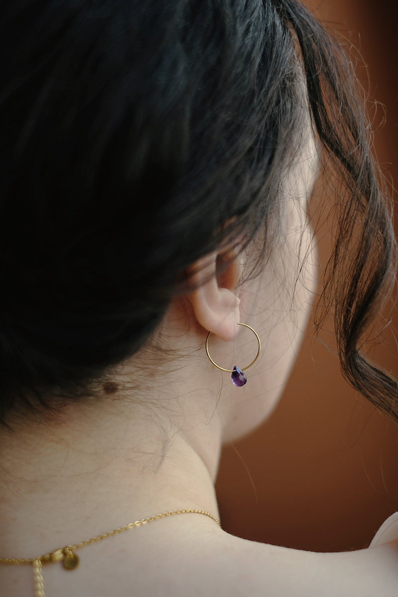 Boucle d'oreilles Améthyste