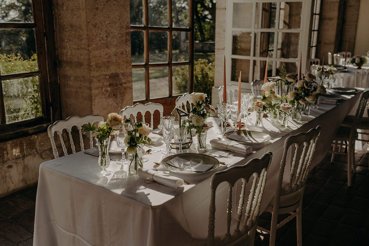 Décoration de table romantique et naturelle