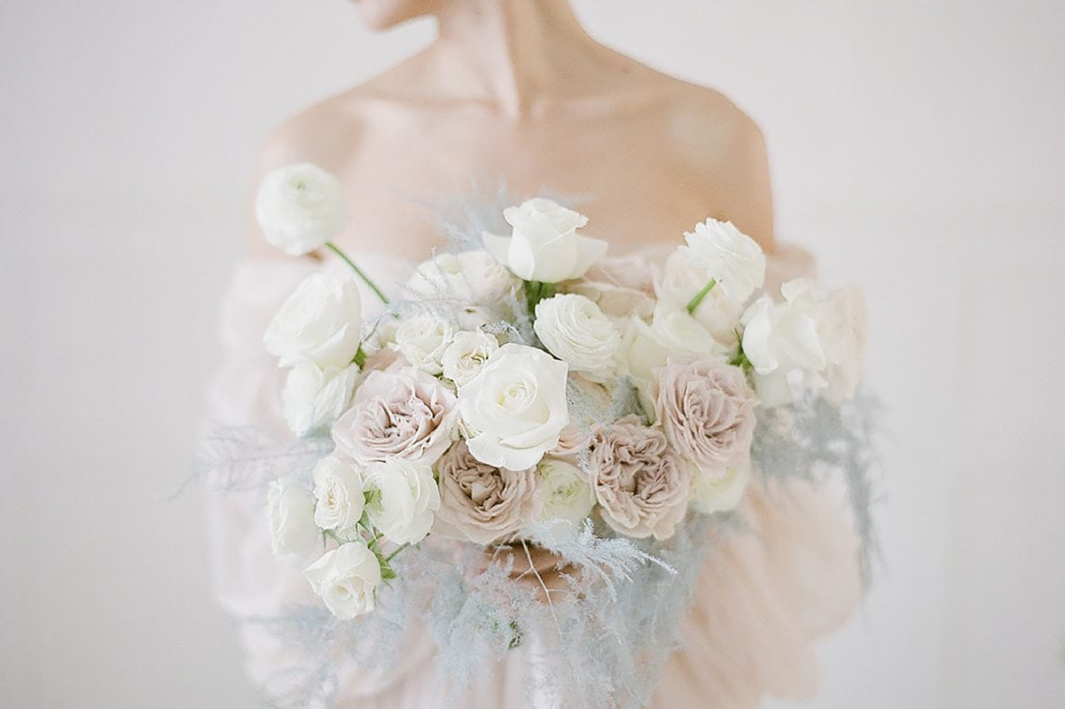 Bouquet de mariée pastel