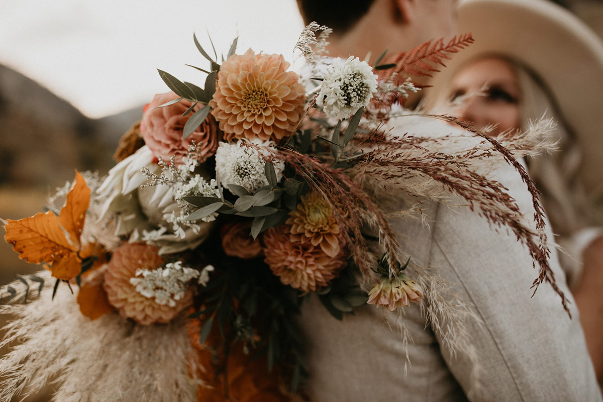 Bouquet de mariée terracotta