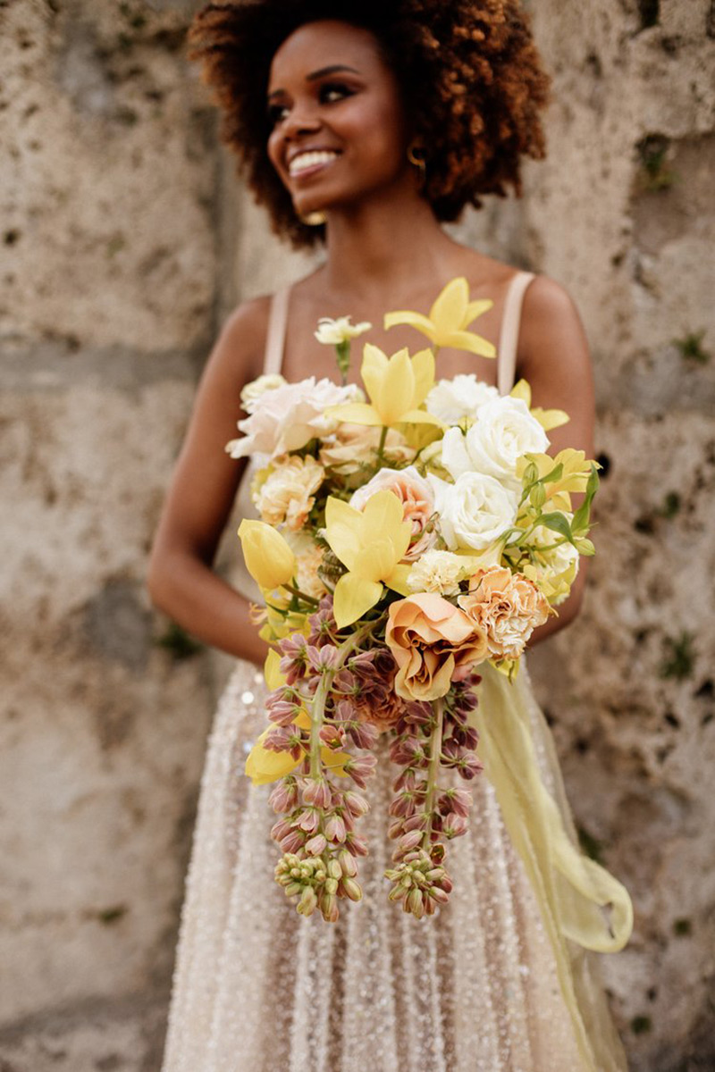 Bouquet de mariage jaune
