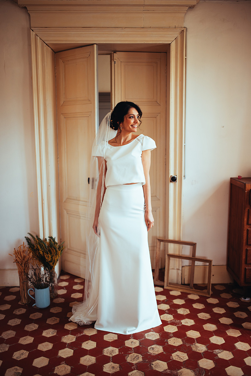 Top et jupe de mariée