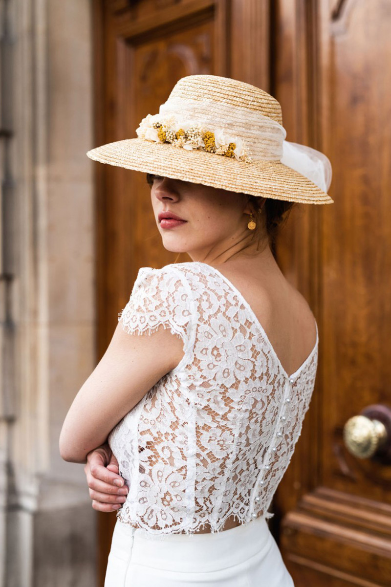 Crop top en dentelle