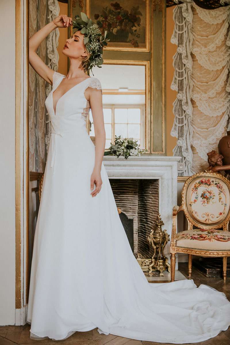 Jupe en tulle plume avec petite traîne