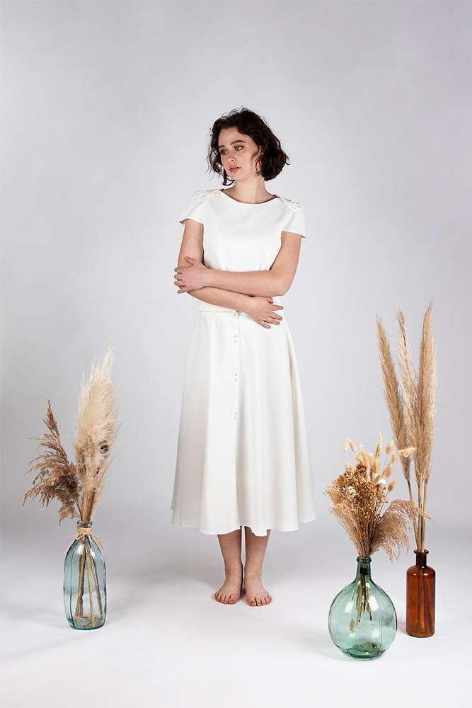 Costume de mariée terracotta