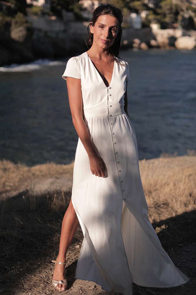 Costume de mariée terracotta
