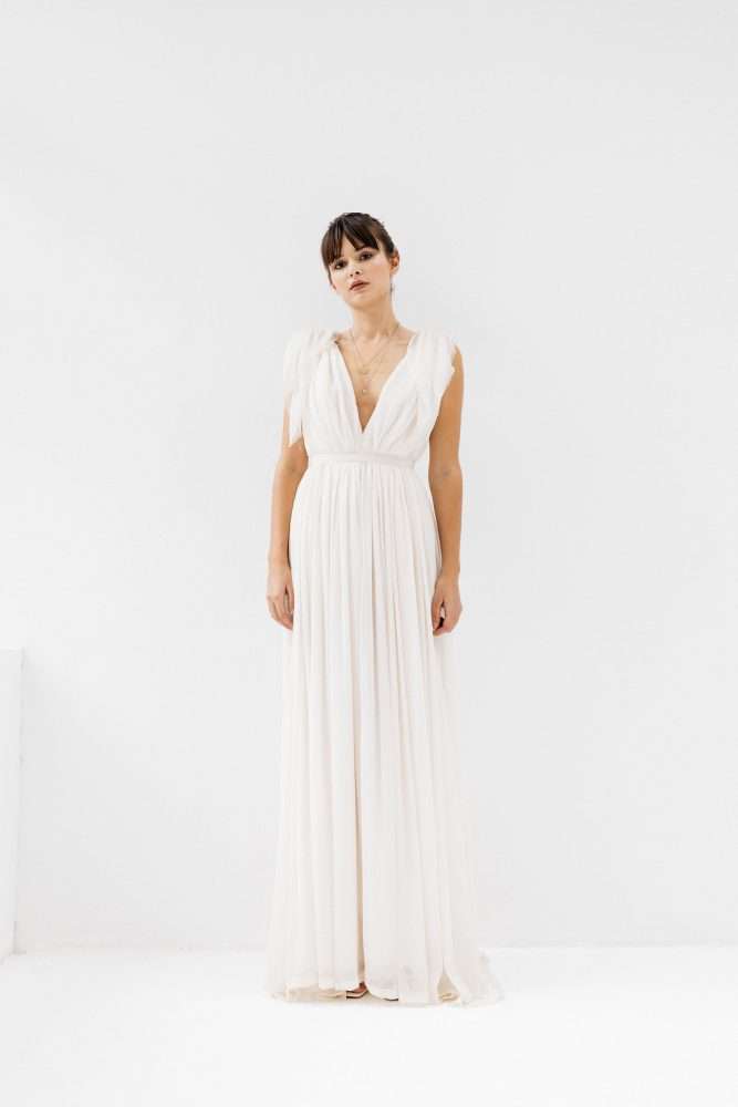 Robe de mariée en tissu drapé