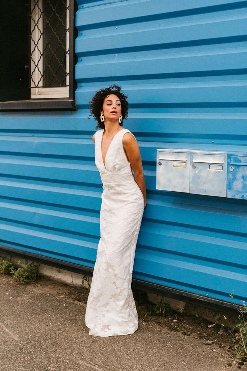 Jolis motifs sur la robe de mariée