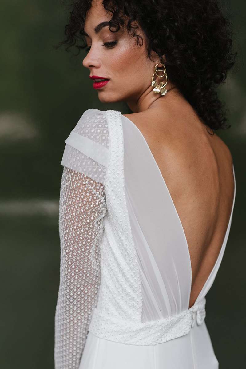 Robe de mariée à manches longues, vintage