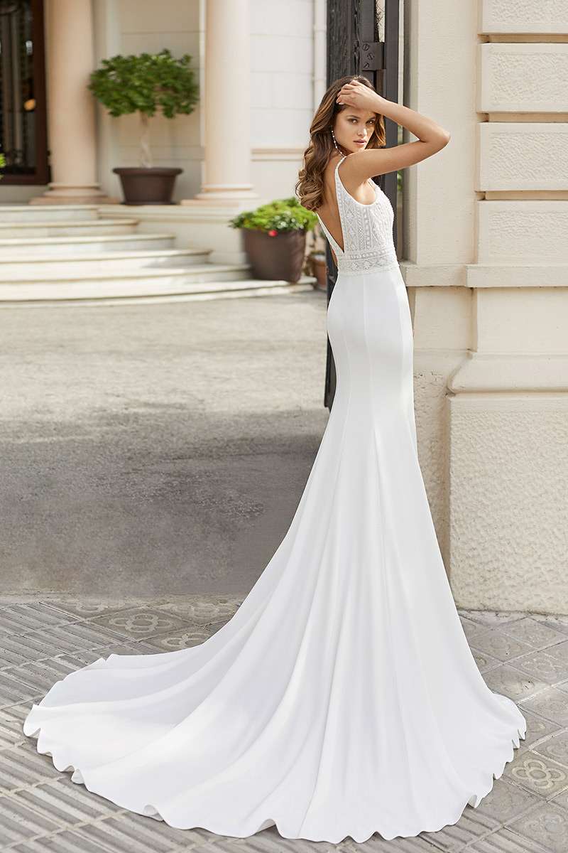 Jupe lisse en crêpe élastique